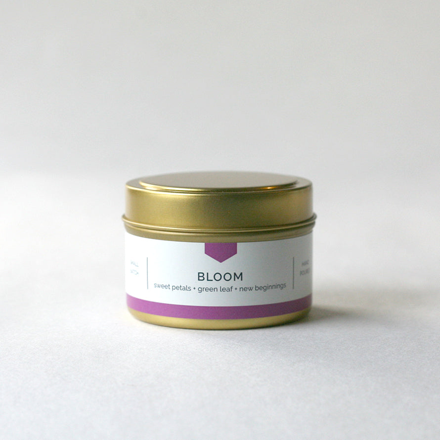 BLOOM 4 oz Travel Tin Soy Candle - Vacant Wheel