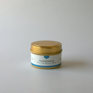 
                  
                    THUNDERHEAD Gold Travel Tin Soy Candle - Ozone and Mossy Cedarwood, Hand-Poured (4 oz)
                  
                