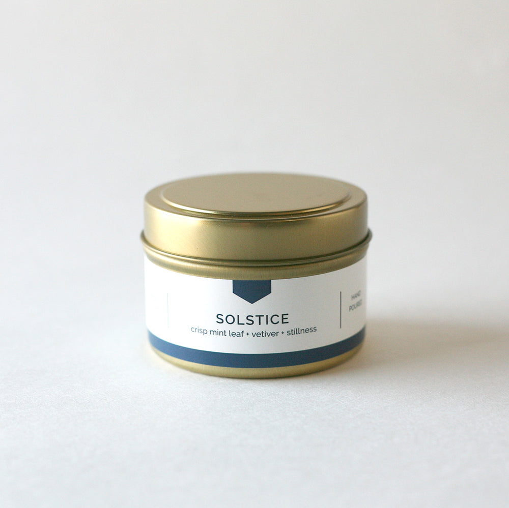 SOLSTICE 4 oz Travel Tin Soy Candle - Vacant Wheel