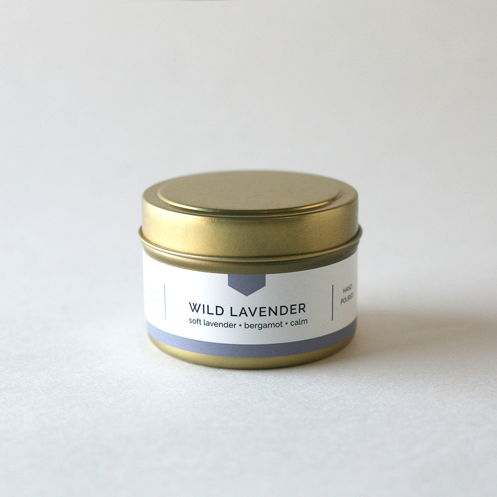 WILD LAVENDER 4 oz Travel Tin Soy Candle - Vacant Wheel